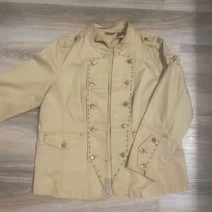 Zana-Di Jeans Beige Military Style Jacket Y2K deadstock